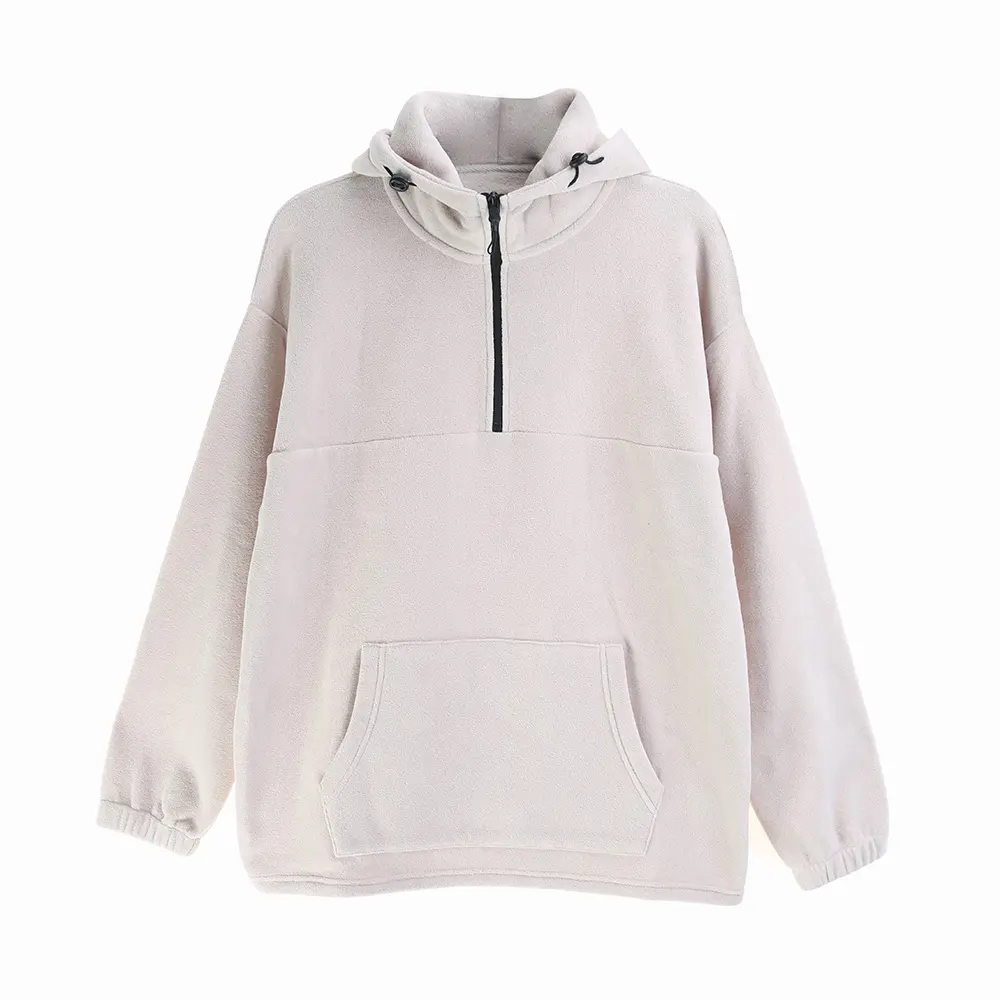 Mens Polar Fleece Quarter Zip Pullover Hoodies Long Sleeve Thermal Lightweight Tops