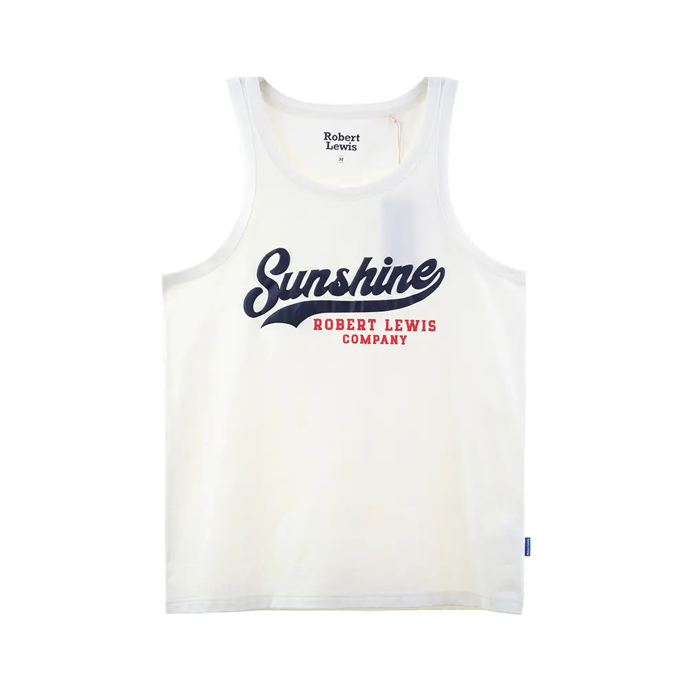 Venta al por mayor personalizable chaleco de los hombres 100%Cotton Puff Print Camiseta sin mangas1